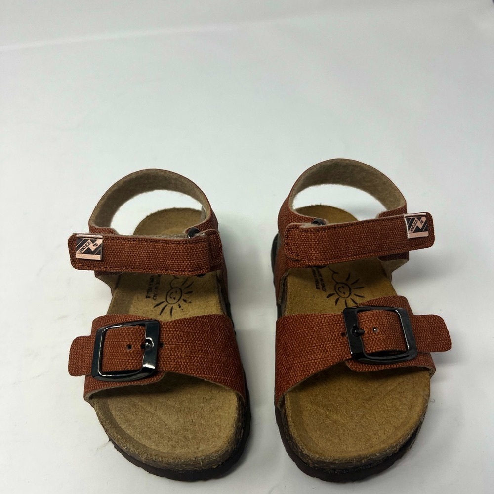 Brown Sandals with Adjustable Straps and Contoured Footbed